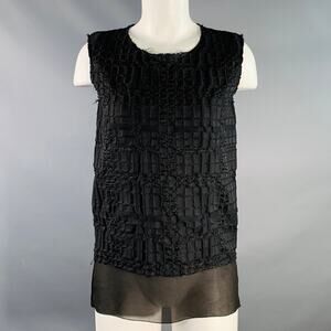 MAISON MARTIN MARGIELA Size XS Black Wool Blend Textured Casual Top